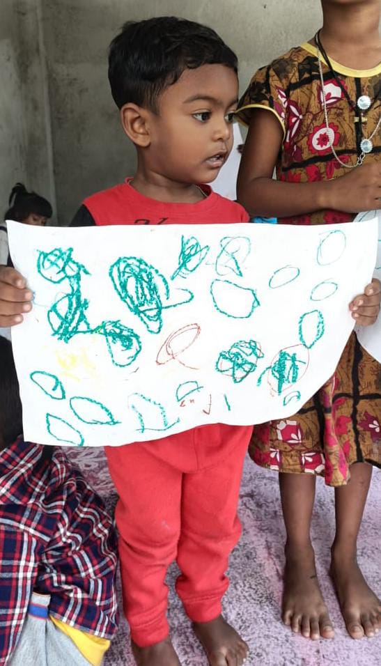 Child artwork from an AET art camp