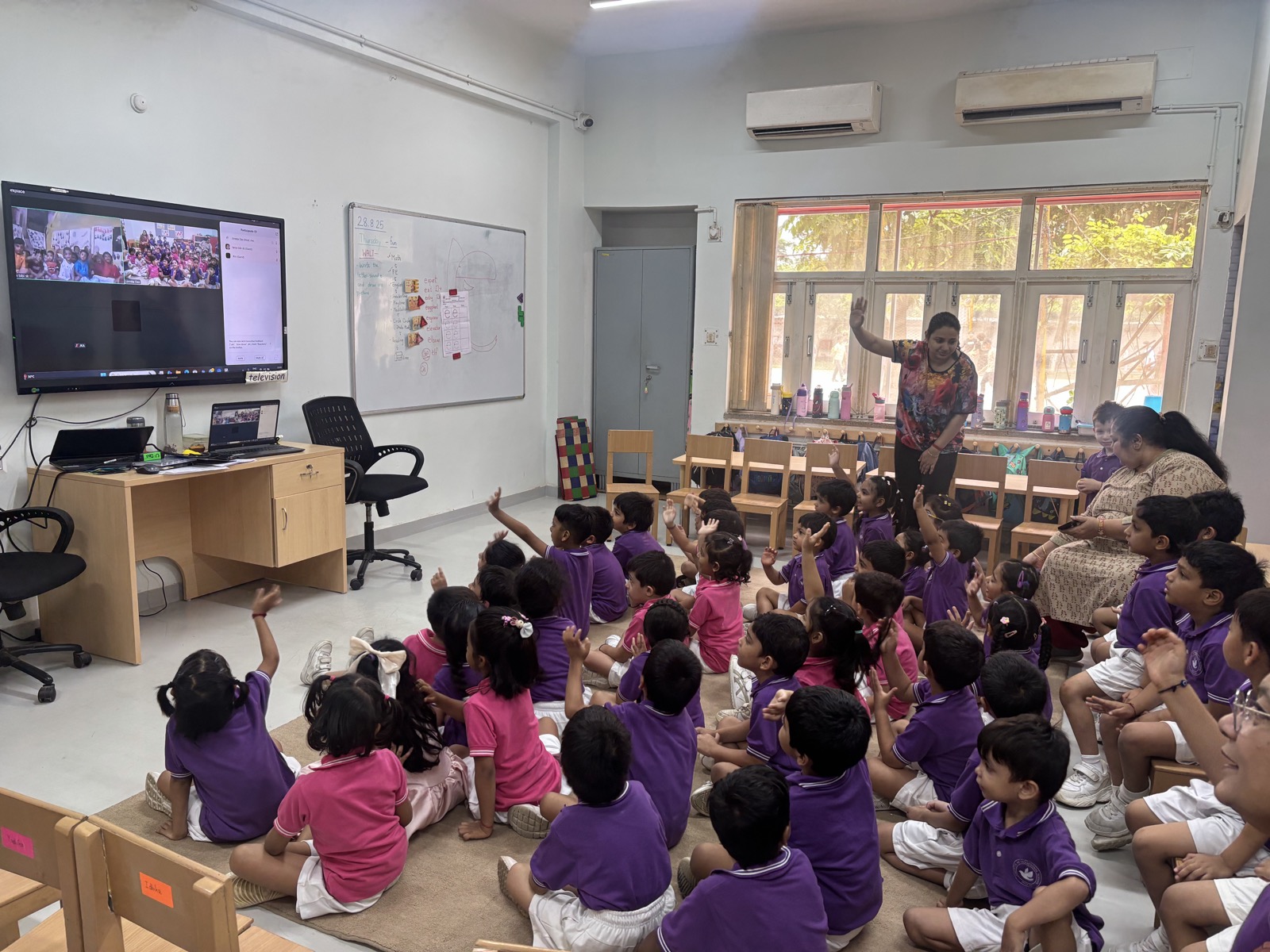 Calcutta International School classroom exchange